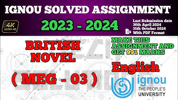 MEG 03 SOLVED ASSIGNMENT 2023-24 IN ENGLISH | MEG 03 SOLVED ASSIGNMENT 2024 | #MEG03 IGNOU