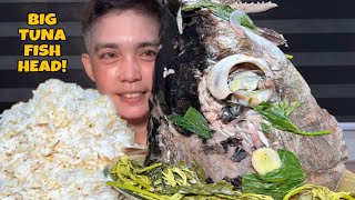 Sinigang na malaking Ulo ng Tuna Mukbang Asmr | Big Fish head Soup Mukbang Philippines