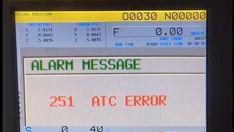 251 ATC ERROR on FANUC Robodrill after hitting reset (How to clear)