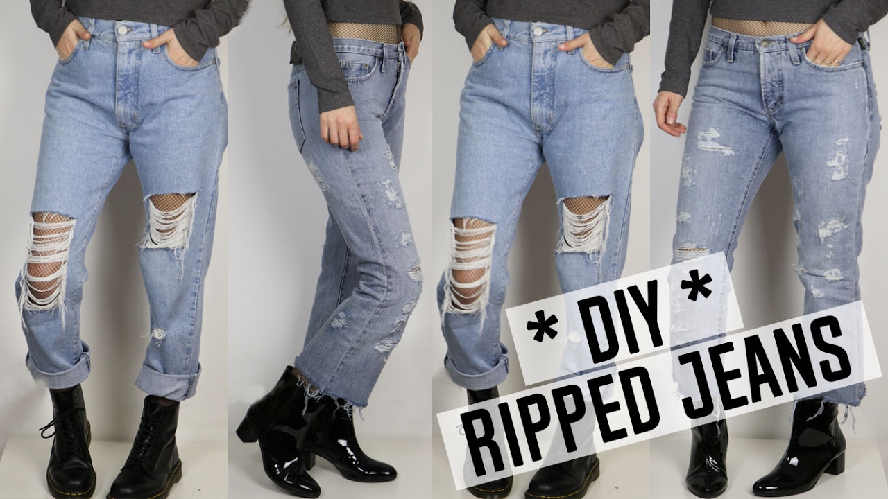 ️ Come fare gli strappi su dei vecchi Jeans - DIY Ripped Jeans ...