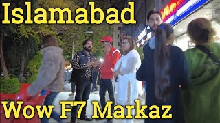 🇵🇰Pakistan Islamabad night walking tour F7 markaz 4k/2023
