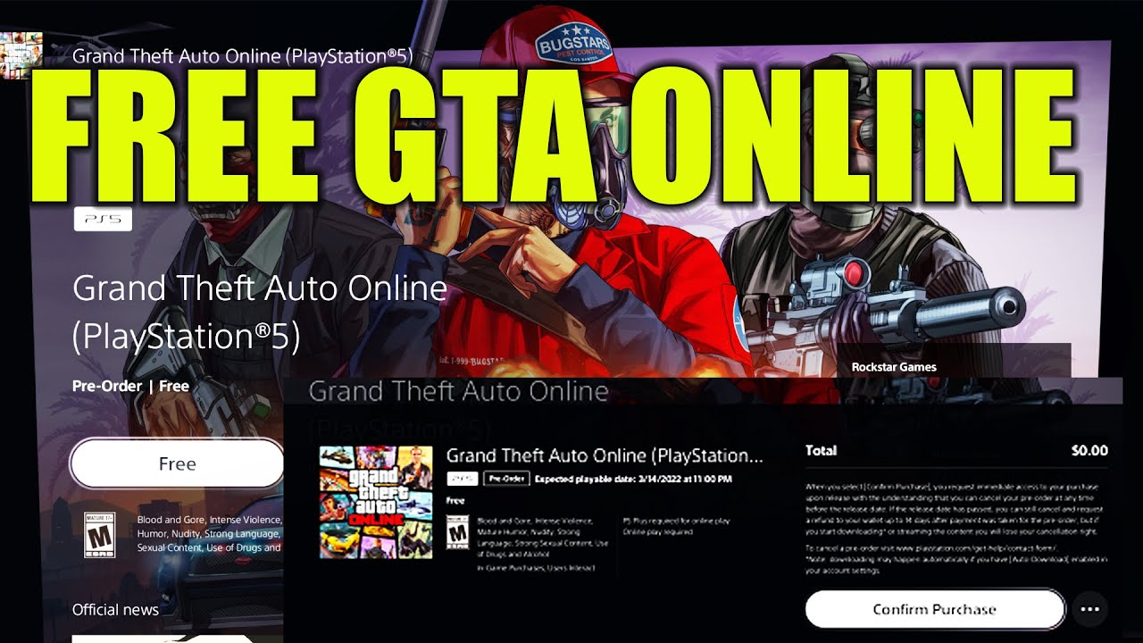 On Playstation's game page for GTA Online it says that the free standalone  version can be claimed only on PS5 console store. So its not free to claim  for everyone from the