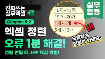 엑셀 정렬이 안될 때, 100% 완벽 해결 방법! | 직장인 꿀팁
