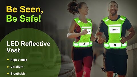 ECEEN LED Reflective Vest for Night Running Jogging Cycling & Glowing Reflector Strips Safety Gear