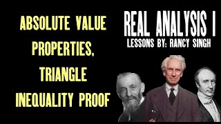 Absolute Value Properties, Triangle Inequality Proof, and Maximum ABS Problem [Real Analysis]