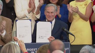 Gov. Greg Abbott holds ceremonial signing of historic property tax cut package