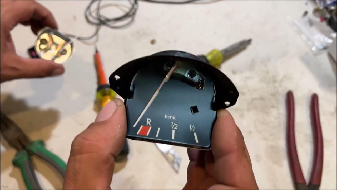 1972 VW beetle gas gauge and fuel sender - YouTube
