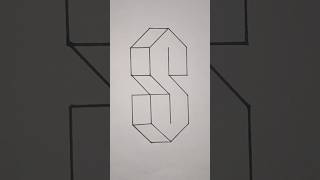 🔥 3D Letter S Drawing ✍️ | Easy 3D Illusion Art #Shorts