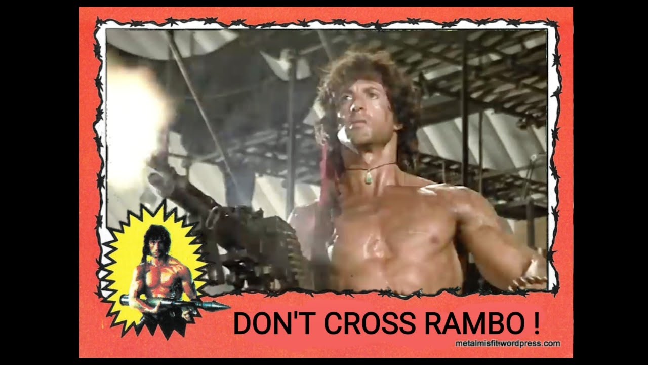 RAMBO 2 MOVING TRADING CARDS Don't Cross Rambo ! YouTube