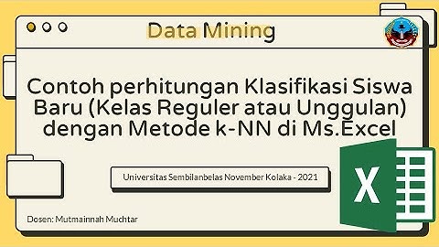 Data Mining: Perhitungan manual metode k-NN (k-Nearest Neighbor)