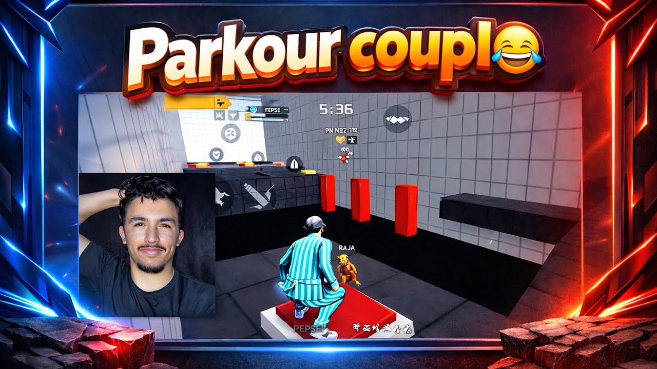 تحدي باركور الثنائي🔥لهربة 😂 