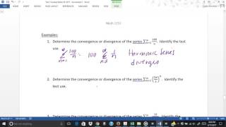 Section 9 6 Strategies for Testing Series Examples 1 & 2