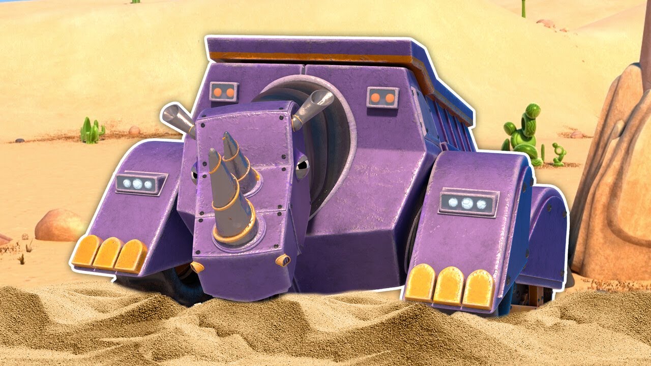 Hjälp! NOSHÖRNINGSAVFALLSBIL sjunker i kvicksand