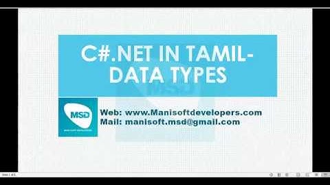 C#.Net in Tamil Part 2 - Data Types
