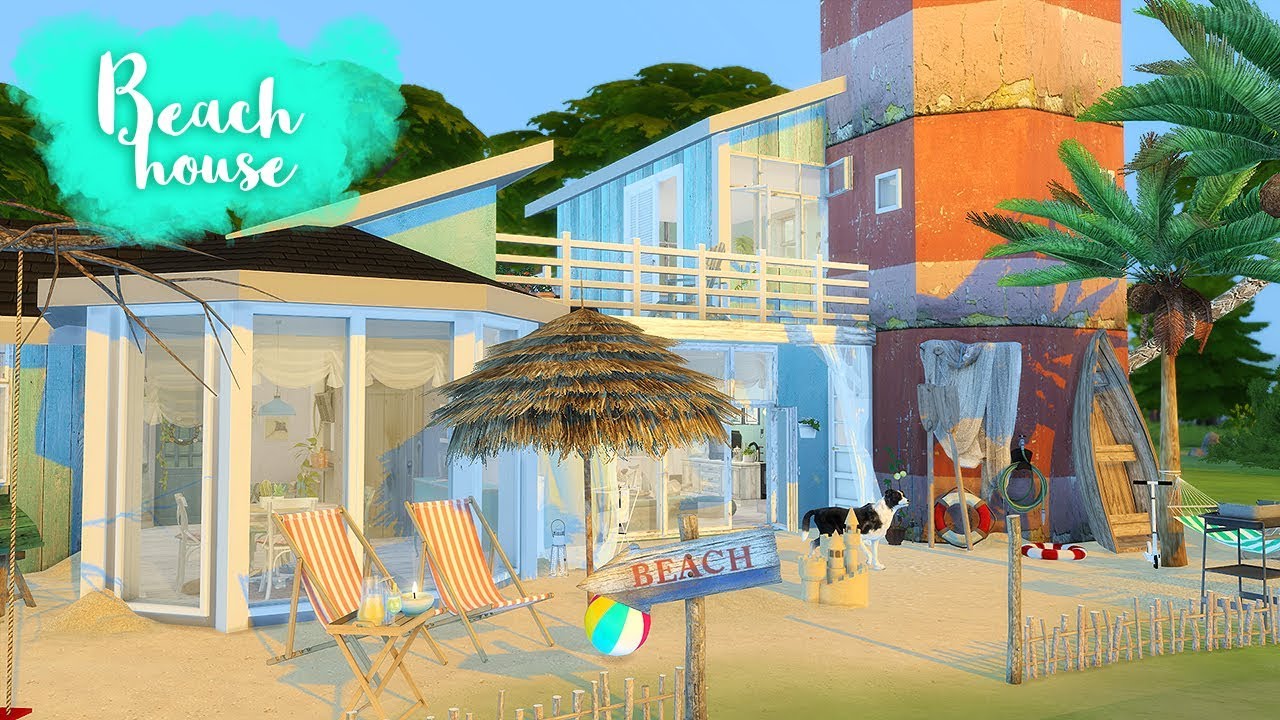 BEACH HOUSE Sims 4 Speed Build Simsbiosis YouTube