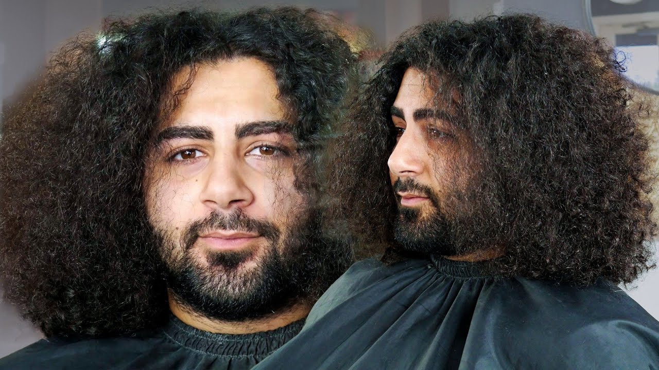 Long Curly Hair Transformation + Beard Fade - Barber Tutorial - Youtube