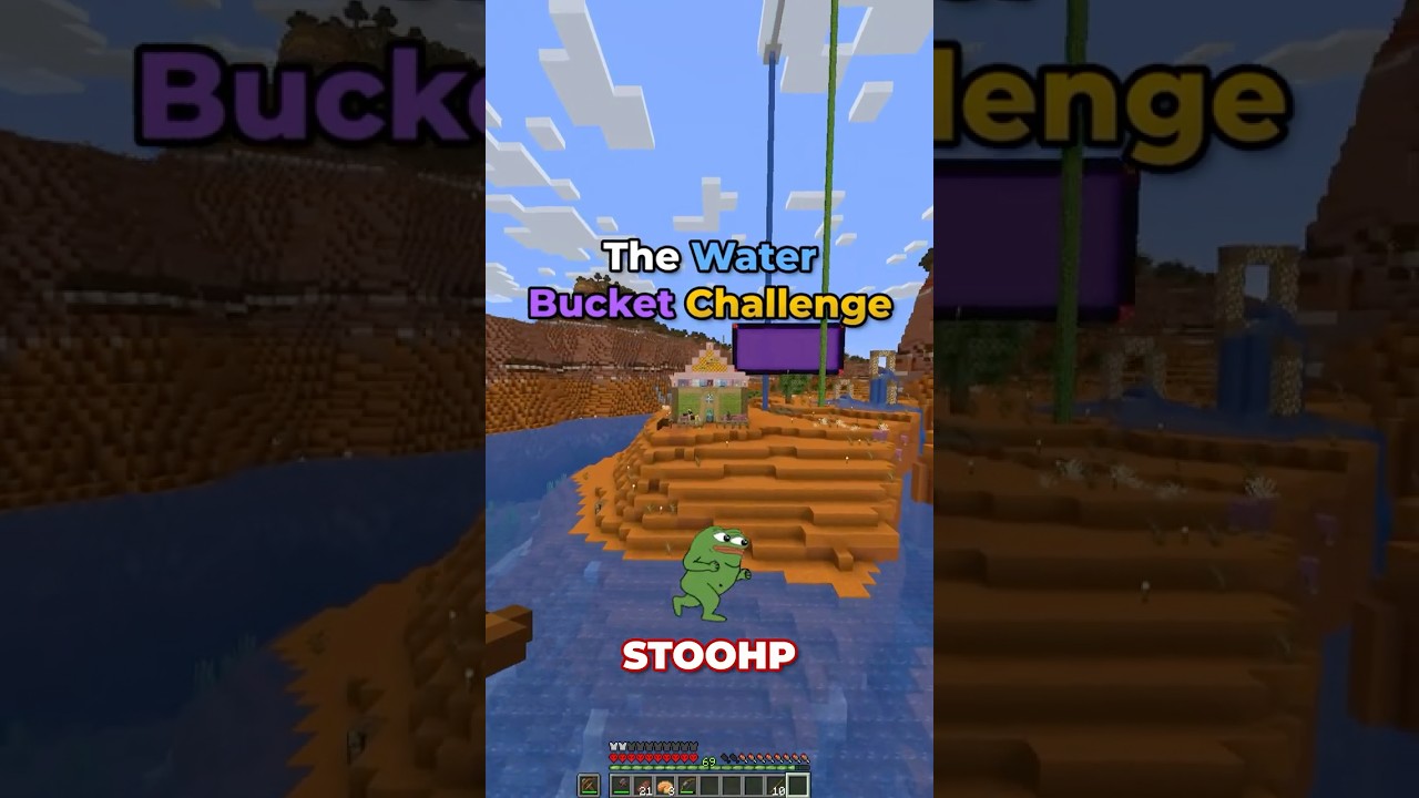 the water bucket challenge #minecraft #shorts #minecraftmemes #minecraftshorts #minecraftmeme