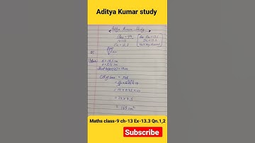 Maths class-9 ch-13 Ex-13.3 Qno.1 and 2 /Aditya Kumar study/#shorts #maths