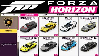 FORZA HORIZON 5  ALL CARS LIST 2024 + ALL DLC! [4K]