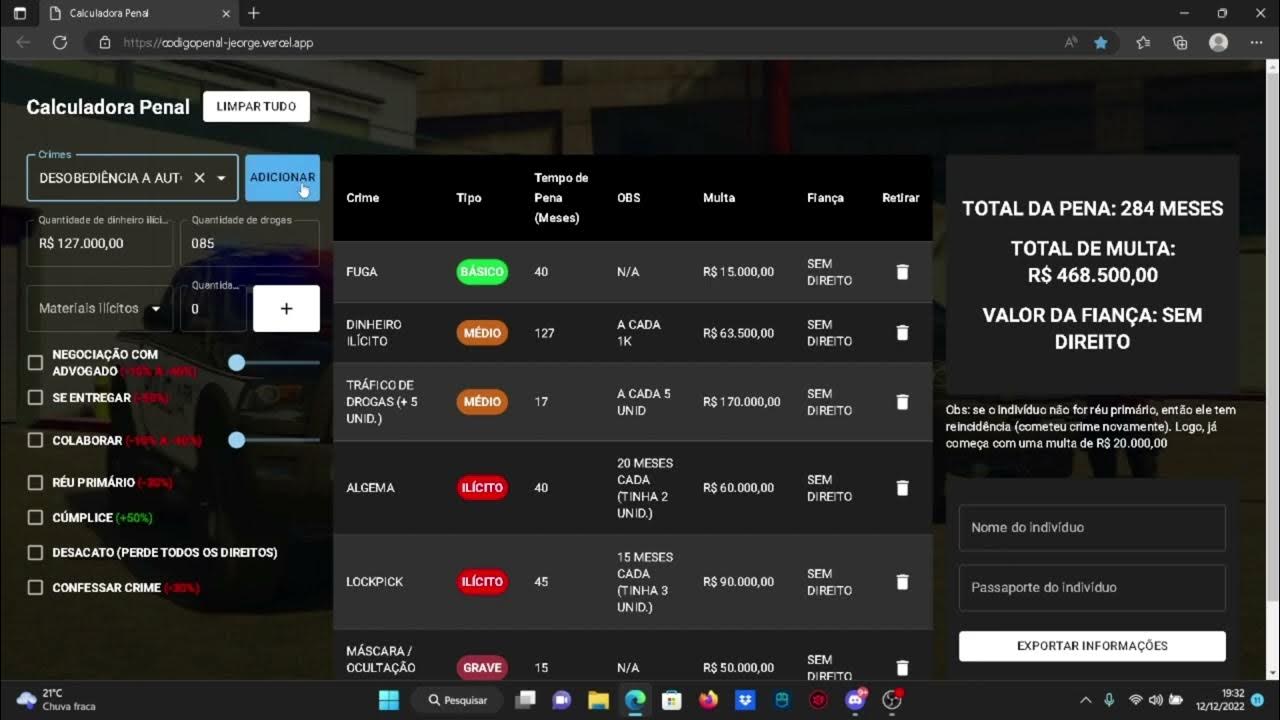 Como usar a calculadora penal 1o BPM TR YouTube