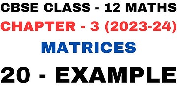 20 Example l Chapter 3 Matrices l Example 20 Solution l Class12th Maths l NEW NCERT 2023-24