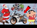 GTA 5 : SHINCHAN MEETS SANTA CLAUS and GIFT KTM-DUKE Bike 😍|| CELEBRATING CHRISTMAS