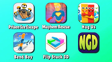 Prison Ice Escape, Mayhem Rescue, Hug Us, Bend Boy, Flip Stack 3D | New Games Daily