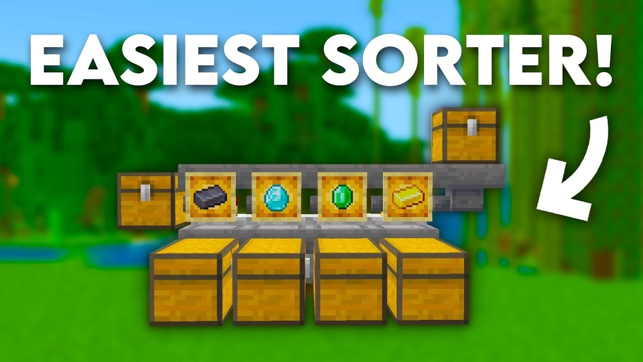 Minecraft EASY Automatic Sorting System in Bedrock 1.21!