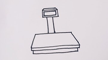 How to draw electric scale easy/Weighing machine drawing easy step by step/weight scale drawing