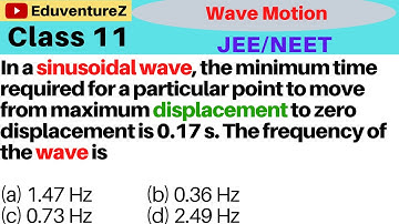In a sinusoidal wave the minimum time required for a particular point to move from maximum displace