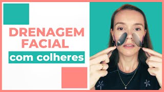 DRENAGEM FACIAL COM COLHER  Gua Sha Jade Roller