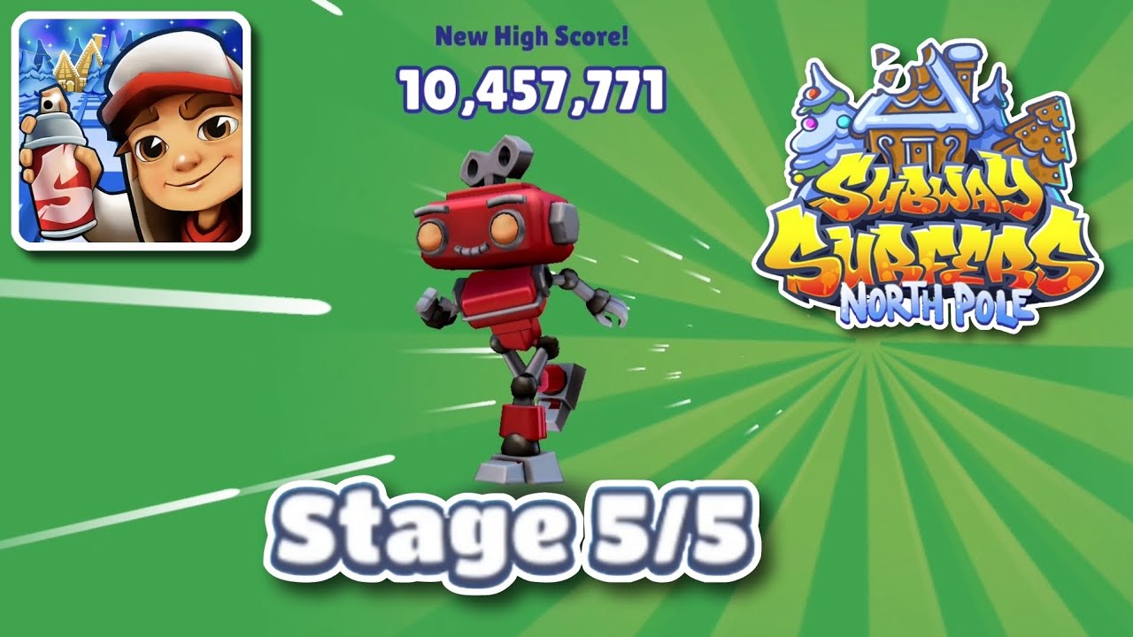 Subway Surfers North Pole 2023 - No Floor Challenge STAGE 5/5 - My New High Score FULL GAMEPLAY
