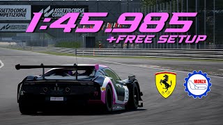 Ferrari 296 GT3 | Monza 1:45.985 + Free Setup | Assetto Corsa Competizione V1.10.3