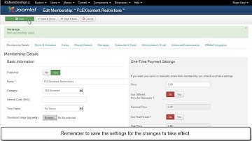 RSMembership! FLEXIcontent restrictions