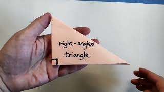 How to fold Right-angled Triangle without glue