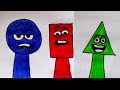 Sprunki oc cory,Ricky and Trixie ( save the shape ) #sprunki#drawing