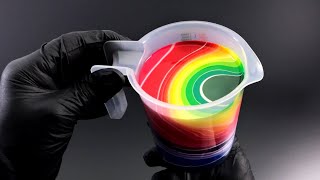 24 colors in measuring cup - fluid art - abstract painting