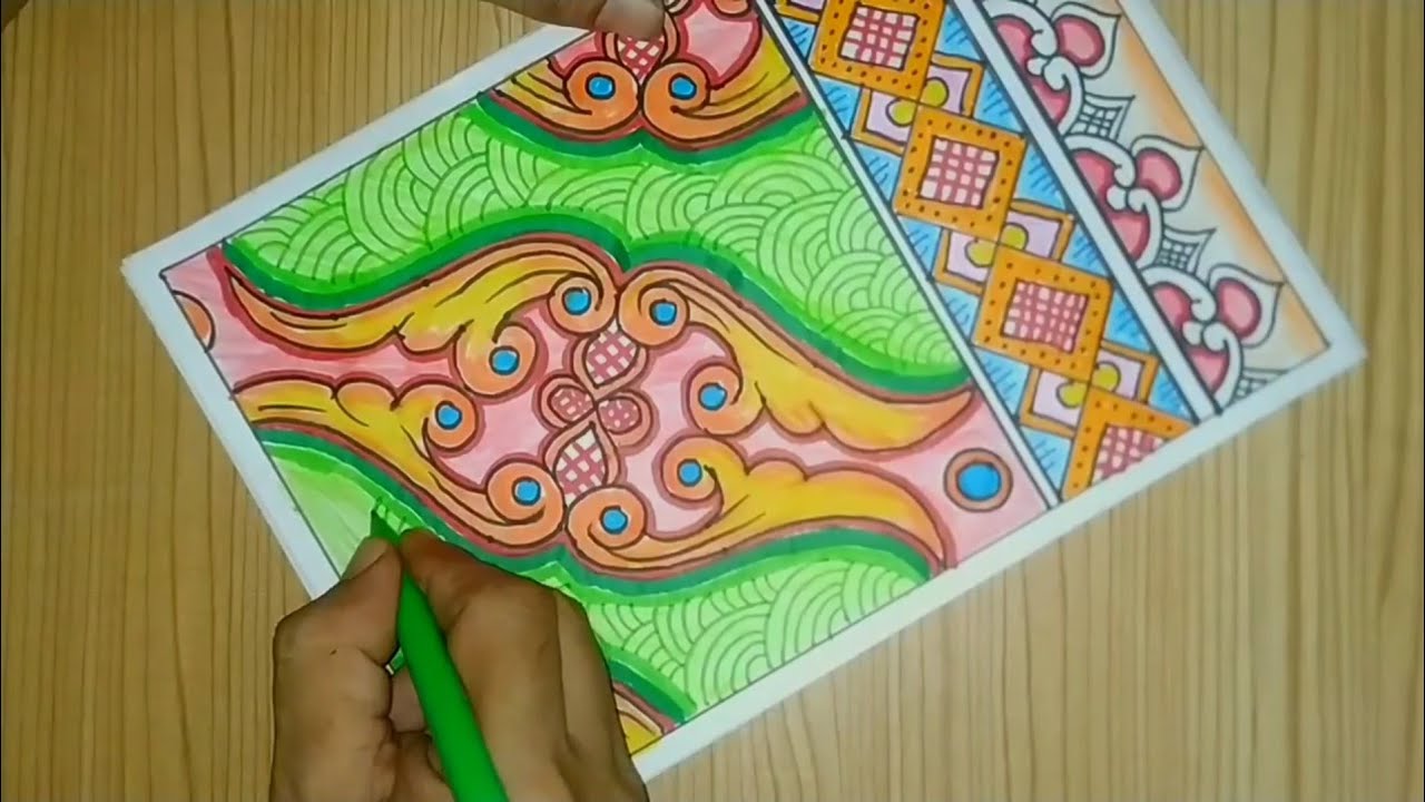 Kreasi menggambar Batik  Ornamen dengan Mudah 023 YouTube