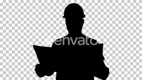 Silhouette Engineer or Architect or Construction Worker | Motion Graphics - Envato elements