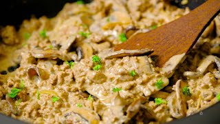 Keto Ground Beef Stroganoff