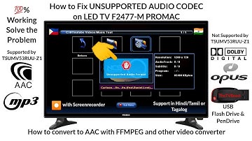 How to solve the unsupported audio format problem LED TV USB - In Hindi/Tamil & Tagalog 100% Working