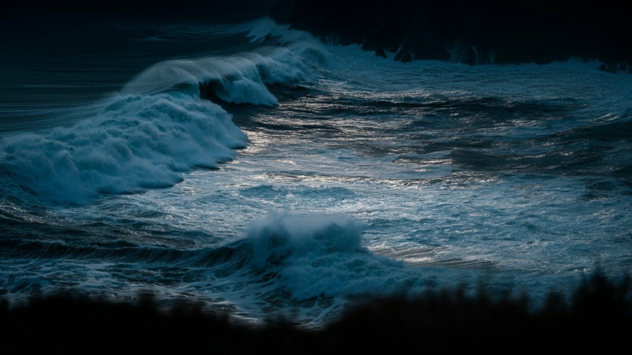 Ocean Storm — 8 Hours — Crashing Waves & Wind | Black Screen - YouTube
