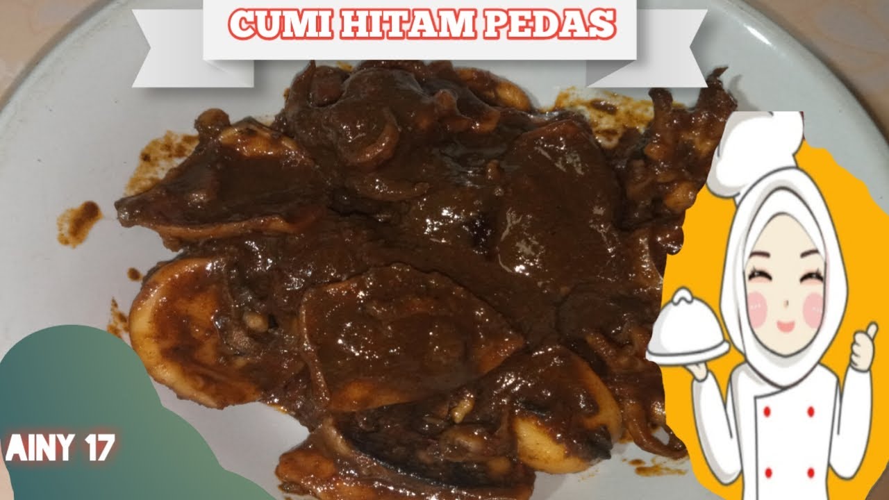 Resep dan cara memasak cumi hitam pedas - YouTube