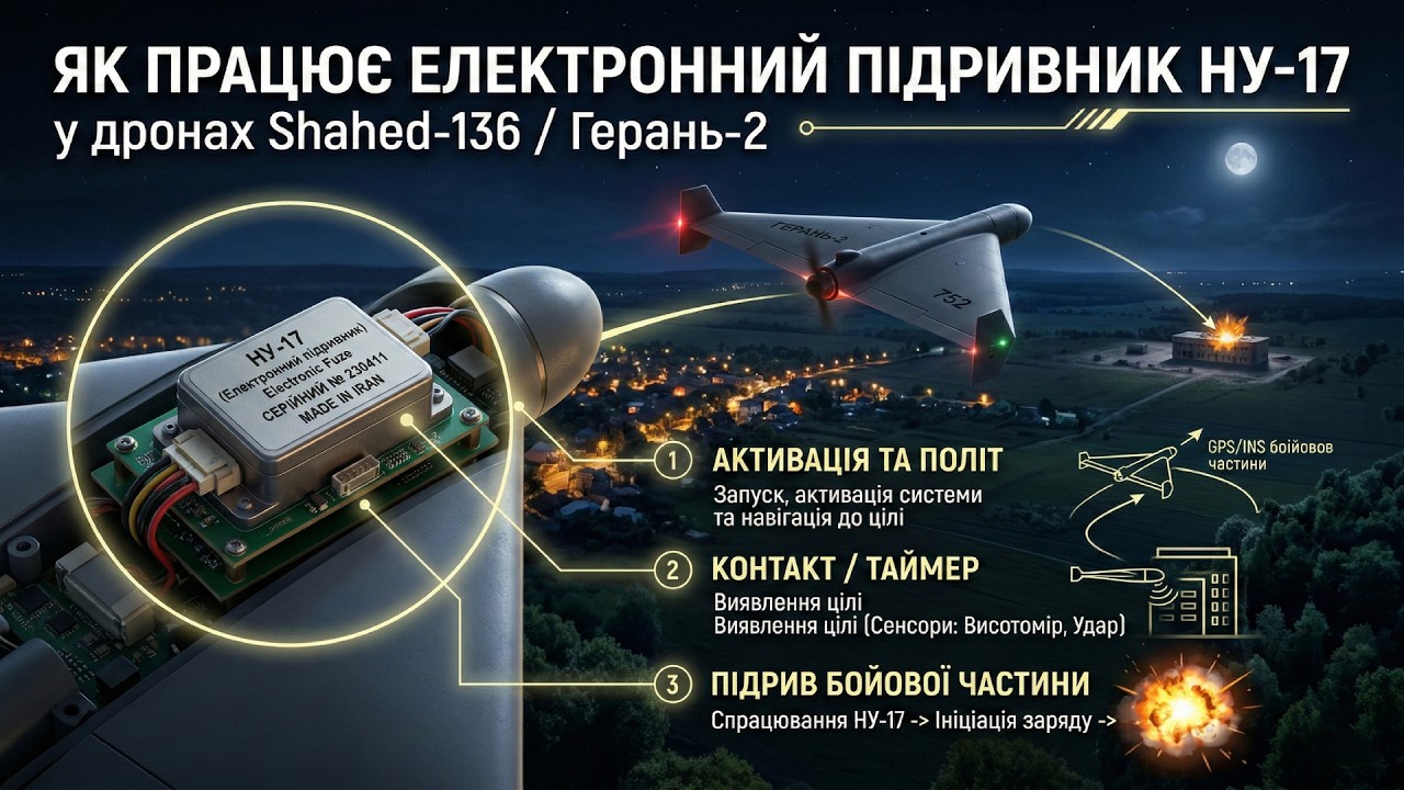 Як працює електронний НУ-17 у дронах Shahed-136 / Герань-2
