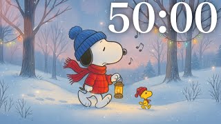 50 Minute Snoopy Winter Timer – Peaceful Snowy Ambience for Focus, Relaxation & Study