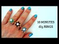 10 minutes DIY RINGS. Beading tutorials. How to make rings