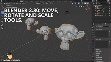 1. Blender 2.80: Move, Rotate and Scale Tools.