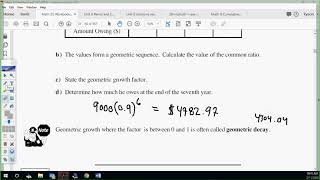 S1 Chapter 1 Lesson 6- Geometric Growth/Decay Math 20 1