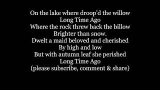 LONG TIME AGO Old African? American Lyrics Words sing along song not Copland but CEdward or T.Bayly?