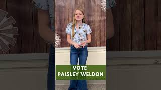 Paisley Welson: 2026-27 State 4-H Council Candidate